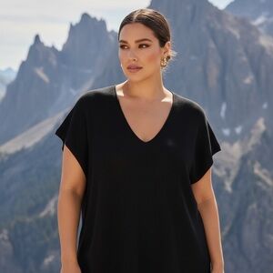 Black V-Neck VEST  Knit Top